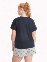 Женская пижама Tommy Hilfiger комплект для сна футболка и шорты 1159797145 (Серый/Синий, 3X)
