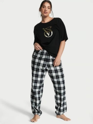 Домашній комплект піжама Victoria's Secret футболка та штани 1159794861 (Чорний, XS)
