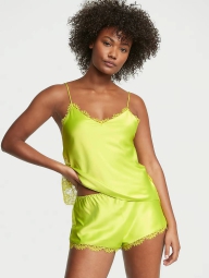 Атласная пижама Victoria’s Secret майка и шорты 1159799383 (Зеленый, XS)