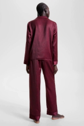 Атласный пижамный комплект Tommy Hilfiger пижама 1159799491 (Бордовый, S)