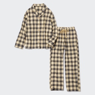 Фланелева піжама Uniqlo комплект сорочка та штани 1159799823 (Жовтий, XL)