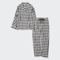 Фланелева піжама Uniqlo комплект сорочка та штани 1159799826 (Білий, XL)