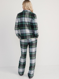 Фланелева жіноча піжама Old Navy штани та сорочка 1159802428 (Зелений, XXL)