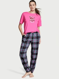 Домашній комплект піжама Victoria's Secret футболка та штани 1159802436 (Рожевий, M)
