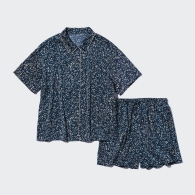 Женская пижама Uniqlo комплект рубашка и шорты 1159803063 (Синий, XS)