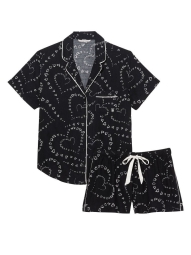 Домашний комплект Victoria’s Secret пижама рубашка и шорты 1159803551 (Черный, XS)