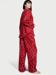 Фланелева жіноча піжама Victoria's Secret сорочка та штани 1159803588 (червоний, S)