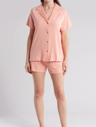 Женская пижама Calvin Klein рубашка и шорты 1159804802 (Розовый, S)