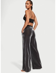 Пижамный комплект Victoria's Secret из бархатного топа и блестящих брюк 1159806132 (Черный, M)
