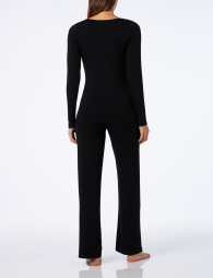 Женская пижама Emporio Armani лонгслив и штаны 1159806187 (Черный, XS)