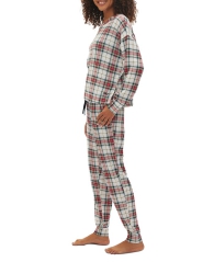 Жіноча трикотажна піжама в клітинку Gap лонгслів і штани 1159810001 (Різнокольоровий, XL)