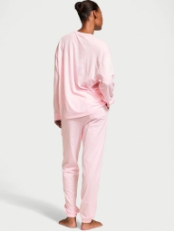 Домашний комплект пижама Victoria’s Secret лонгслив и штаны 1159820675 (Розовый S)
