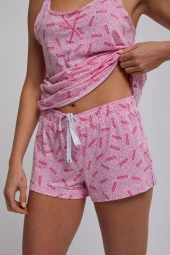 Жіноча піжама Calvin Klein комплект для сну майка та шорти 1159825714 (Рожевий XL)