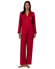 Женская сатиновая пижама Ralph Lauren рубашка и брюки 1159834401 (Красный L)