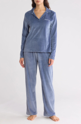 Женская велюровая пижама Calvin Klein кофта и штаны 1159836728 (Синий M)