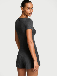 Домашний комплект в рубчик Victoria’s Secret футболка и шортики 1159836968 (Серый S)