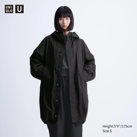 Куртка с капюшоном UNIQLO плащ 1159812603 (Черный, S)