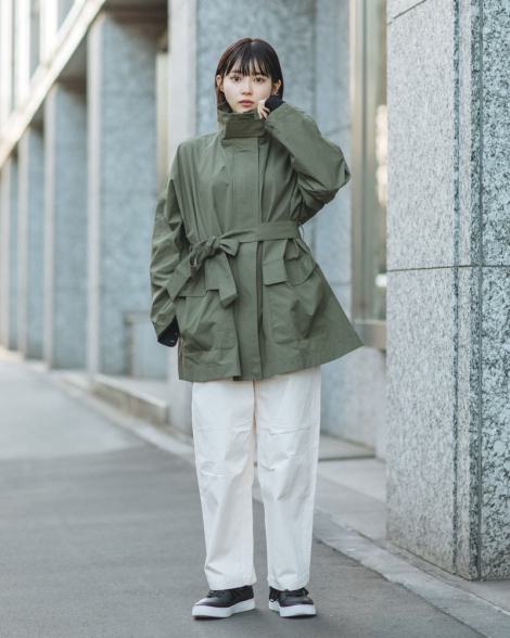 Ветрозащитная куртка-плащ oversize UNIQLO 1159814815 (Зеленый L)