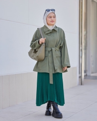 Ветрозащитная куртка-плащ oversize UNIQLO 1159814815 (Зеленый L)