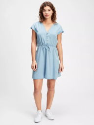 Женское платье GAP с поясом art758159 (Голубой, размер S)