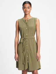 Легкое женское платье GAP с поясом art495054 (Зеленый, размер XXL)