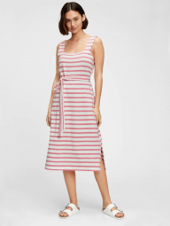 Женское платье GAP в полоску art712286 (Белый/Розовый, размер XS)