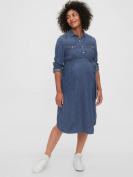 Женское платье для беременных GAP джинсовое art549570 (Синий, размер XS)
