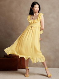 Легкое женское платье миди Banana Republic 1159765204 (Желтый, S)