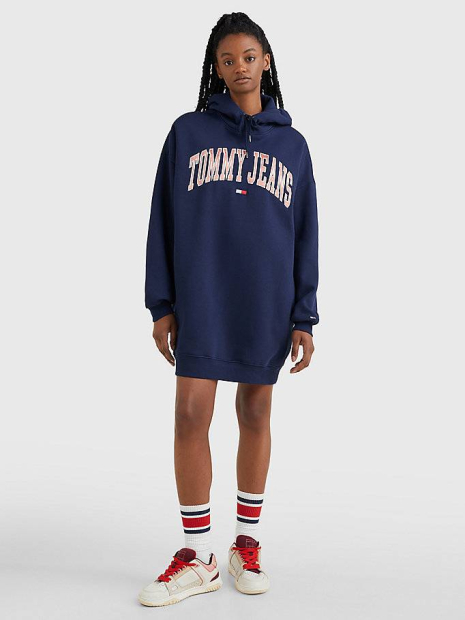 Теплое платье-худи на флисе Tommy Hilfiger с капюшоном 1159776591 (Синий, XL)