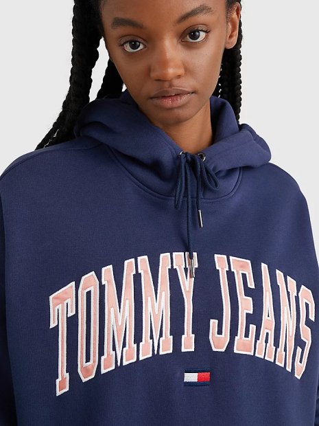 Теплое платье-худи на флисе Tommy Hilfiger с капюшоном 1159776591 (Синий, XL)