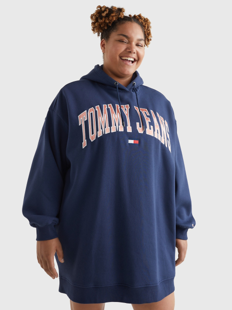 Теплое платье-худи на флисе Tommy Hilfiger с капюшоном 1159776591 (Синий, XL)