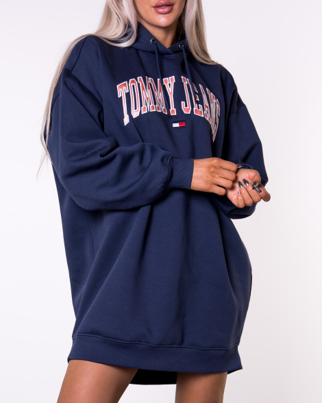 Теплое платье-худи на флисе Tommy Hilfiger с капюшоном 1159776591 (Синий, XL)