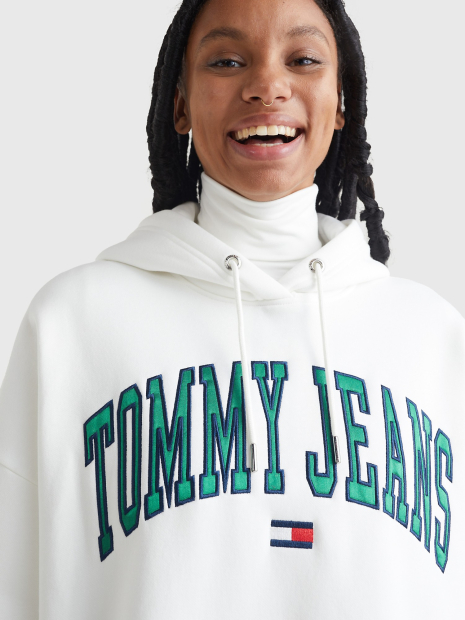 Теплое платье-худи на флисе Tommy Hilfiger с капюшоном 1159777673 (Белый, XXL)