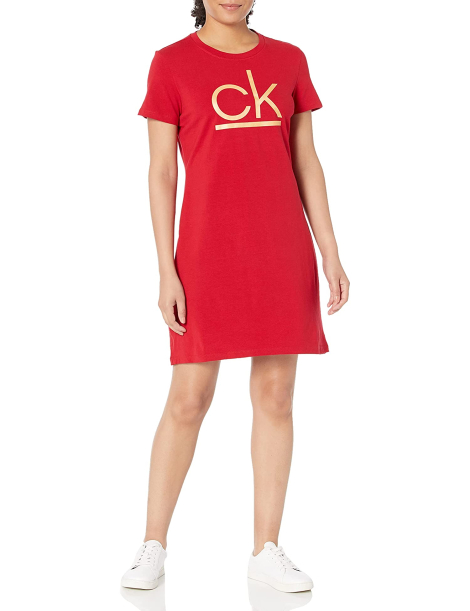 Женское летнее платье-футболка Calvin Klein 1159779039 (Красный, XL)