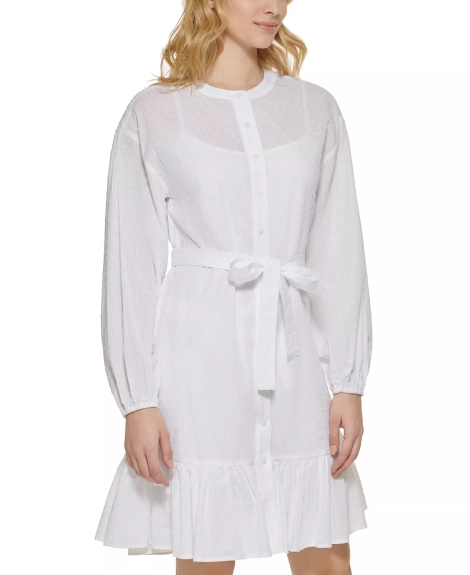 Женское платье-рубашка Tommy Hilfiger с поясом 1159795110 (Белый, 2)