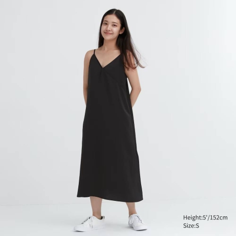 Платье-миди Uniqlo на бретелях 1159795737 (Черный, XS)