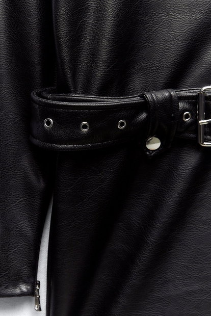 Сукня-куртка ZARA зі штучної шкіри 1159797370 (Чорний, M)