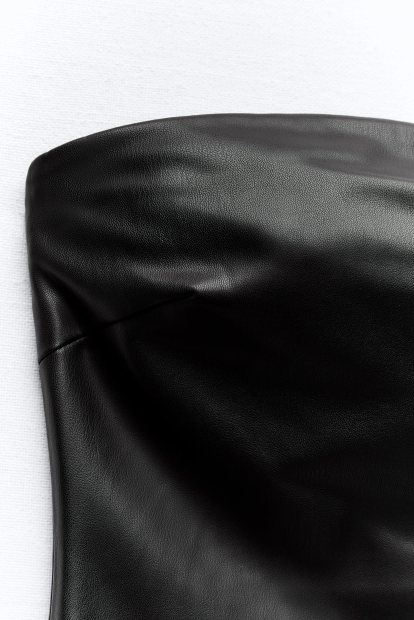 Сукня-міді ZARA з екошкіри 1159799963 (Чорний, S)