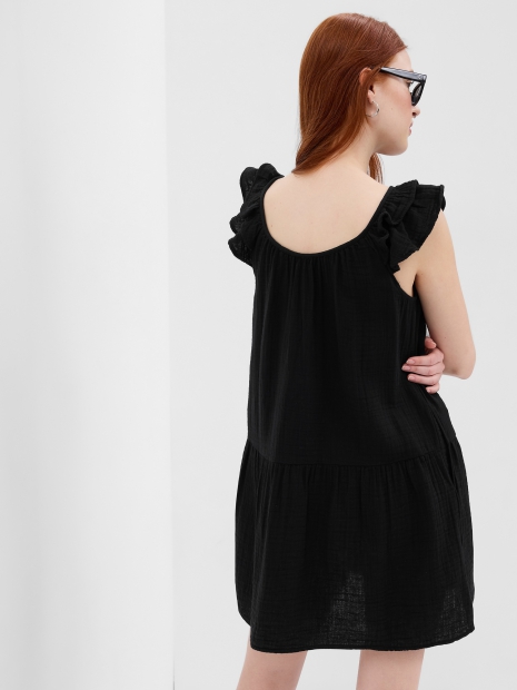 Женское платье мини GAP с рюшами 1159800353 (Черный, XL)