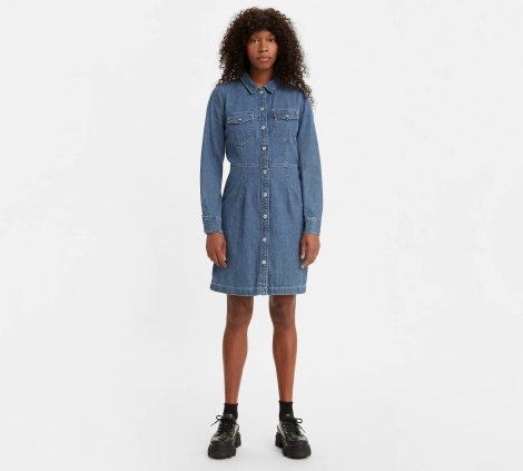Жіноча джинсова сукня Levi's 1159800562 (Білий/синій, S)