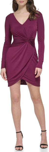 Стильное мини-платье GUESS с длинным рукавом 1159801026 (Фиолетовый, 6)