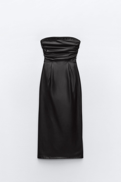 Сукня-міді ZARA з екошкіри 1159801118 (Чорний, M)