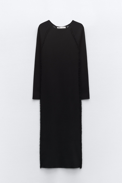Трикотажне плаття-міді ZARA 1159803332 (Чорний, M)