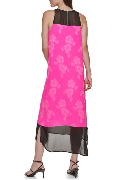 Жіноча шифонова сукня DKNY з принтом 1159803615 (Рожевий, L)