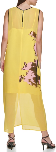 Жіноча шифонова сукня DKNY з принтом 1159803669 (Жовтий, L)