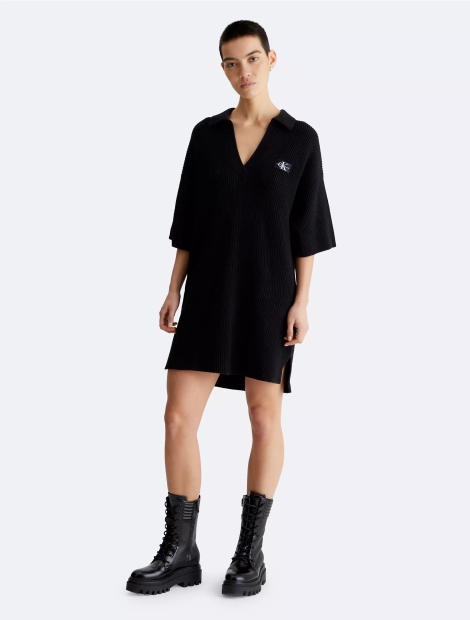Платье-свитер Calvin Klein с коротким рукавом 1159804765 (Черный, M)