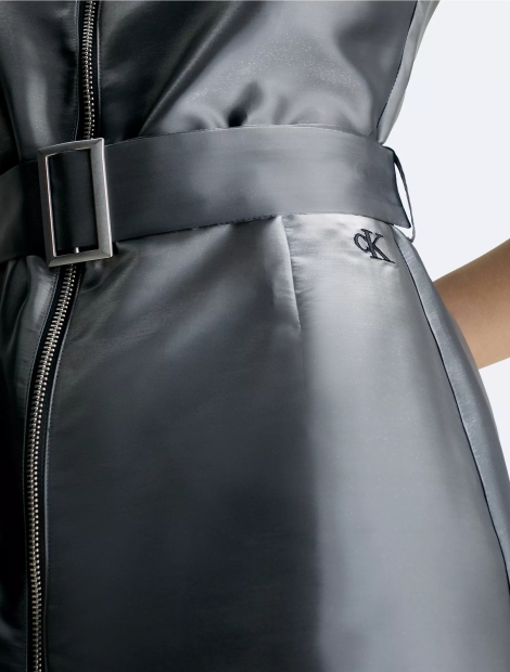 Женское легкое мини-платье Calvin Klein на молнии 1159804771 (Серый, S)