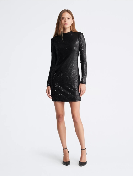 Жіноча міні-сукня Calvin Klein з паєток 1159804842 (Чорний, 2)