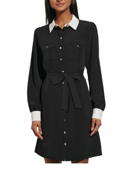 Женское платье-рубашка Karl Lagerfeld Paris 1159806647 (Черный, L)