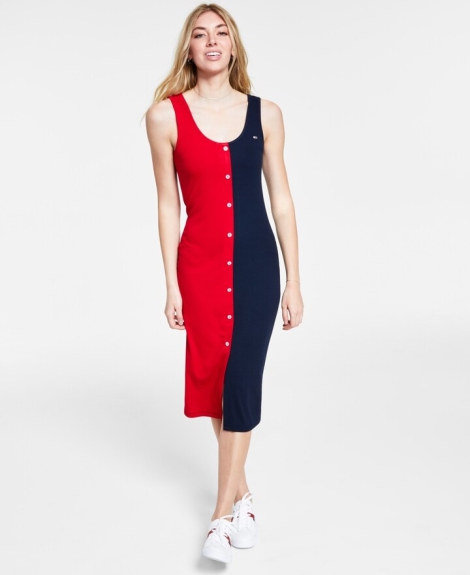Женское платье Tommy Hilfiger без рукавов 1159810335 (Красный/Синий, M)
